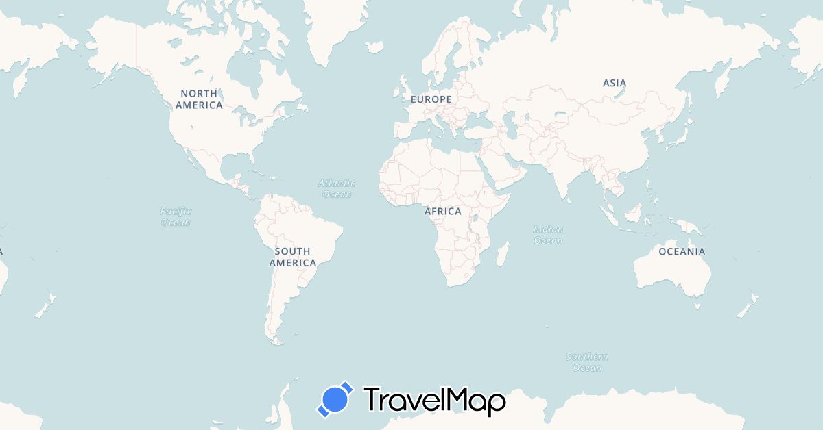 TravelMap itinerary: cycling in Burkina Faso, Benin, Republic of the Congo, Côte d'Ivoire, Cameroon, Western Sahara, Spain, France, Ghana, Gambia, Guinea, Guinea-Bissau, Italy, Morocco, Mali, Mauritania, Niger, Nigeria, Senegal, Togo (Africa, Europe)